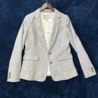 Banana Republic Womens Blazer Jacket Size 6 Gray Wool Hacking Preppy Academic