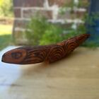 Vintage Australian Aboriginal Burnt Wood Lizard Gecko Folk Art Sculpture 13 5 L