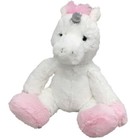 Luxe Plush Fur White Unicorn With Pink Mane 9 Inch Stuffed Animal Pal  So Soft