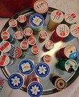 Vintage Sewing Accessories Lot Threads Needles Thimbles Scissors Buttons Etc