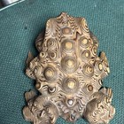 Vintage Japanese Cryptomeria Wooden Toad Hand Carved Bumps 4 5  X 4  X 2 25 