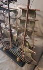 Old Vintage Model Sailing Ship  the Red Jacket  -23  Tall Wooden W  Canvas Sails
