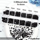 Gothic Nail Charms  5 Boxes 12 Grids Black Bow Flower Gems For Acrylics