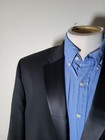 Tommy Hilfiger Black 46r Slim Wool Blazer Notch Lapel Tuxedo Jacket