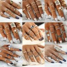 Womens Boho Stack Plain Above Knuckle Ring Midi Finger Rings Set Jewelry Gifts