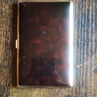 Ronson Dureum Cigarette Case Made In U s a  Brown Tortoise Look Monogram Thg