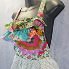 Vtg Multicolor Apron Full Ruffle 100  Cotton Country Grandma Grannycore 29  Long