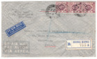 Hong Kong Air Mail 1938 Cover Registered 25c Strip 3  Edinburgh  samwells ma1446
