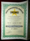 Union Pharmaceutique Congolaise unicongo Elisabethville  1954 Share Certificate