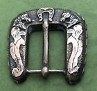 Amazing True Vintage Old Western Mexico Sterling Silver Gold Ranger Belt Buckle
