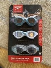 Speedo Adult Triple Goggle Set 3 Pack Anti-fog Uv Protection Swim Goggles