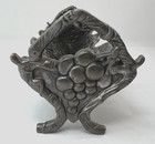 Author Court Grape Vines 9  Cracker Tray Footed Heavy Aluminum 2002 Vintage