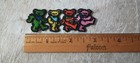 Row Of Grateful Dead Dancing Bears  3 Inch Mini Iron On Patch