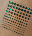 Craftbuddyus 240pcs Green Self Adhesive Rhinestone Gems Craft  2 3 4 5mm Gems
