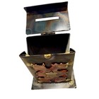Handmade Mixed Metal Tzedakah Box Star Of David Welded Steel Copper Brass