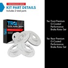 Trq Performance Drilled And Slotted G Coated Brake Rotors Front And Rear Brake