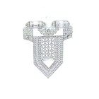 Antique-style Diamond 18k White Gold Lapel Brooch