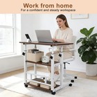 3 Tier Rolling Laptop Desk Adjustable Notebook Computer Stand Bed Sofa Table