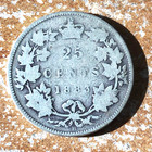 1883-h Canada 25 Cents Silver Coin - G   good  Condition