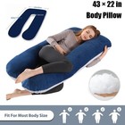 Pregnancy Pillow U Shaped Full Body Pillow Maternity Sleeping Body Pillow Blue