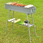 Folding Bbq Grill Barbecue Charcoal Rack Shish Kebab Alloy Steel Outdoor Portabl