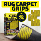  12-piece  Alien Carpet Grips 4 In  X 4 In  Anti-slip Double-sided Reusable Rug
