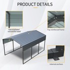 10x15 Ft Heavy Duty Metal Carport Galvanized Steel Roof Frame Driveway Car Truck