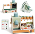 Wooden Ice Cream Pretend Play Toys  Play Kitchen Set For Kids With Ice Cream Cou