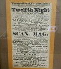Antique Shakespeare Twelfth Night Playbill Theatre Royal Covent Garden 1834 