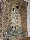 Gustav Klimt The Kiss Wall Tapestry Enhanced By The Golden Fibers   Sparkles 