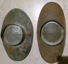 Lot Of 2 Vintage Antique General Store Metal Scale Scoop Pan Candy Tray Baskets