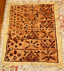 Vintage Classic Handmade Polynesian Tapa Barkcloth Panel  52 X 42    Brown   Black