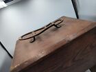 Vintage Shoe Shine Box With Cast Iron Foot Rest  extra Rest Brush Misc Stand