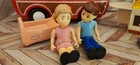 Vtg Little Tikes Dollhouse Lot Van Mom Dad Vacuum Kitchen Cradle Furniture
