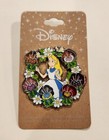 Disney Alice In Wonderland Alice Floral Wreath Stained Glass Enamel Pin New