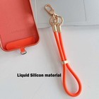 Phone Wrist Strap With Tether Tab  Liquid Silicone Lanyard Metal Clip For Women