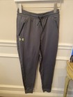 2 Piece Bundle Lot Under Armour Jogger Sweatpants Size Ylg Euc Black Gray -4