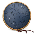Steel Tongue Drum 15 Notes 14 Inch Hand Pan Drum  For Adults C Major Navy Blue