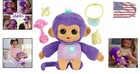 Interactive Baby Monkey Toy Plastic 4 Inch Kids 150  Sounds   Reactions