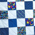 Baby Quilt Handmade Blue Boys  Infant Patchwork Crib 40  X 40  New