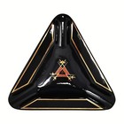 Portable Ceramic Cigar Ashtray Outdoor Cigar Holder 3 Cigars Orange Gift
