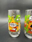 Lot Set Of 3 Vintage Camp Snoopy Mcdonald s 6  Glass Tumblers Charlie Brown Lucy