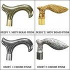 Lot Of 4 Antique Brass Solid Handle Walking Vintage Stick Canes Decor Gift