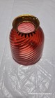 Antique Cranberry   Ruby Swirl Kerosene Hall Lamp Shade  he cc 