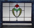 Pretty Abstract Sash English Leaded Stained Glass Window 27  X 21 3 4 