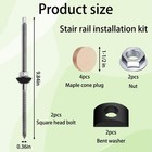 2 Sets Wood Newel Post Mounting Kit     Complete Stair Railing 9-3 4   Silver