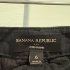 Banana Republic Skirt Womens Size 6 Black Linen Blend Midi Pockets Front Slit
