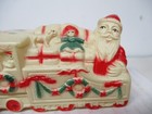 Vintage Celluloid Christmas Santa Claus Drives Train Full Of Toys