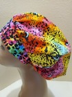 Cheetah Print Women s Bouffant Surgical Scrub Hat cap Handmade