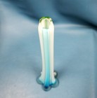 Vtg Giftcraft 10 25 Handblown Glass Swung Vase Blue White Green Melange W Pontil